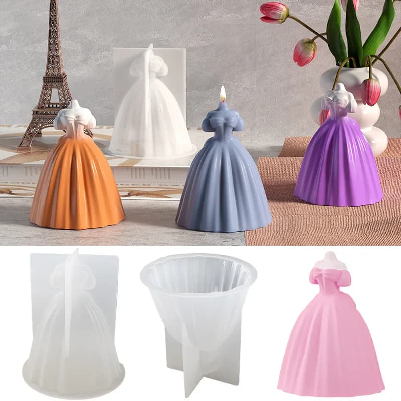 Bride Silicone Candle Mold 3D Wedding Soap Gypsum Resin Casting Mould Diy Chocolate Cake Baking Tool Wedding Gift