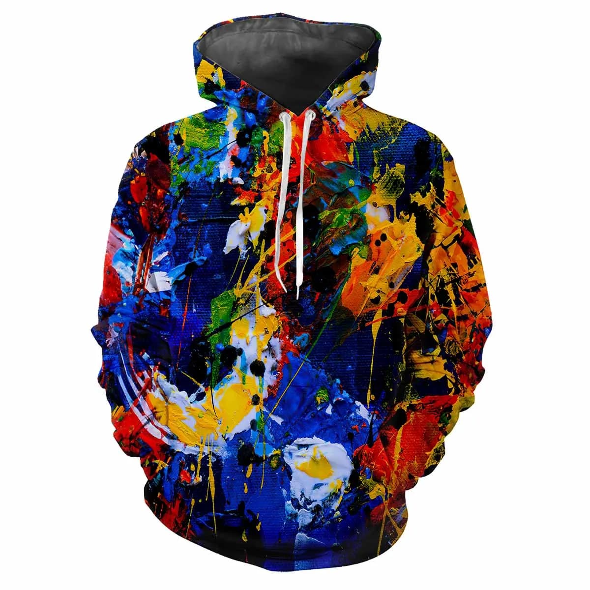 Moda uomo stampato modello a pigmenti abbigliamento sportivo casual design a maniche lunghe con cappuccio in tessuto spesso top Street Harajuku felpa con cappuccio da uomo