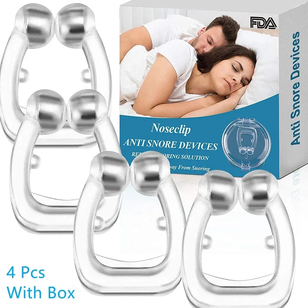 Magnetic anti snoring device Stop snoring Clips for nose Easy to breathe Improve sleep Protective device for apnea Night device with housing 1/2/4 pieces