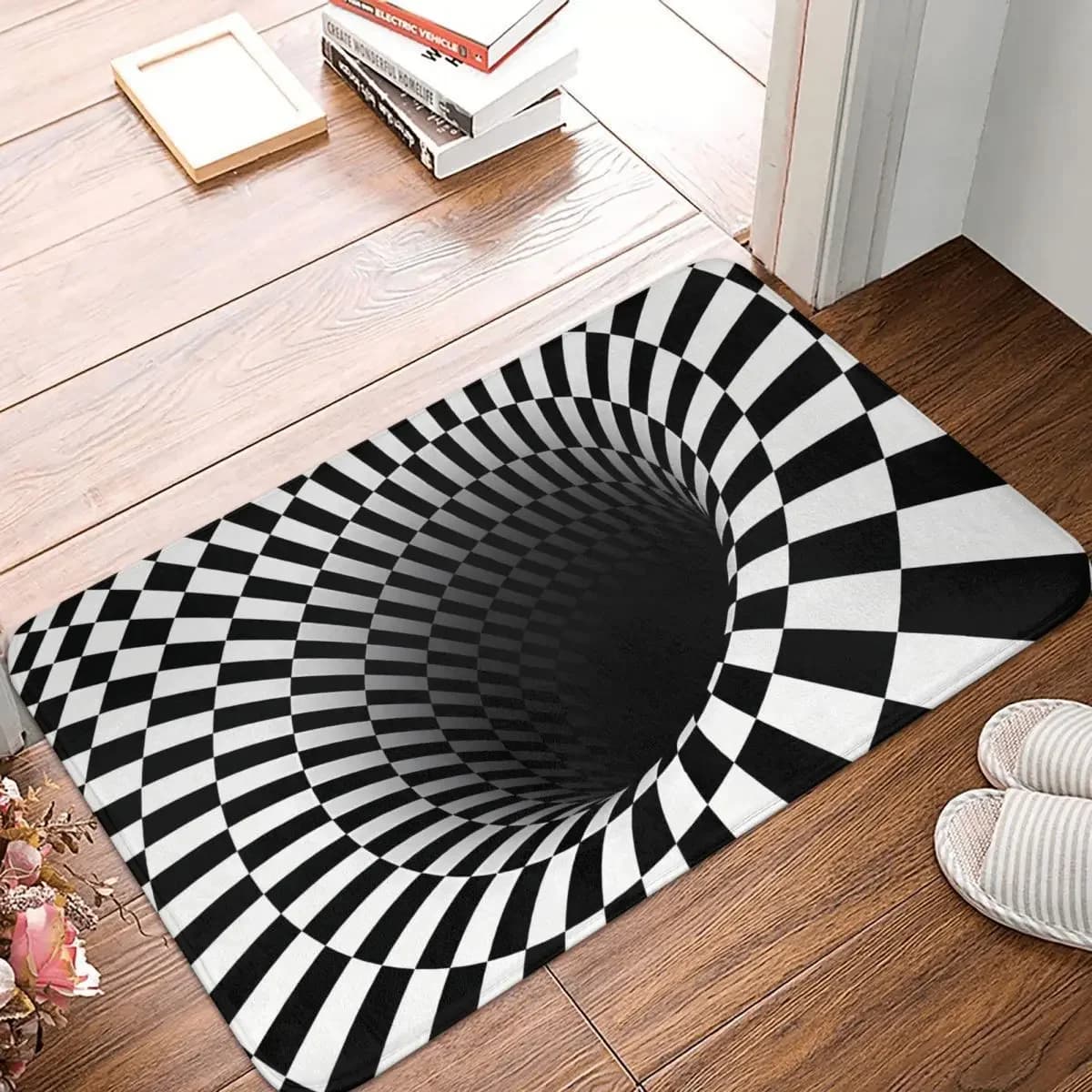 Tappetino da bagno con foro 3D Tappeto Secret Loft Illusion Zerbino per la casa Tappeto da cucina Porta d'ingresso