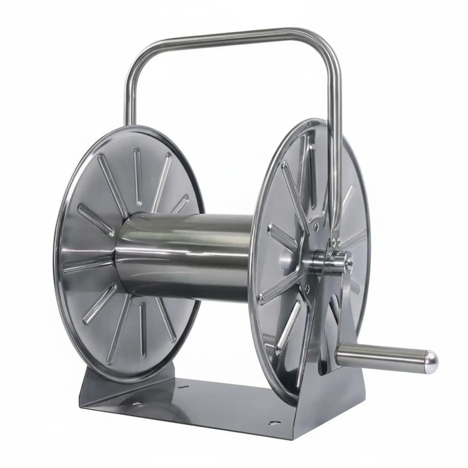 Stainless Steel Hose Reel Portable Garden Hose Storage Rack for Flower Watering