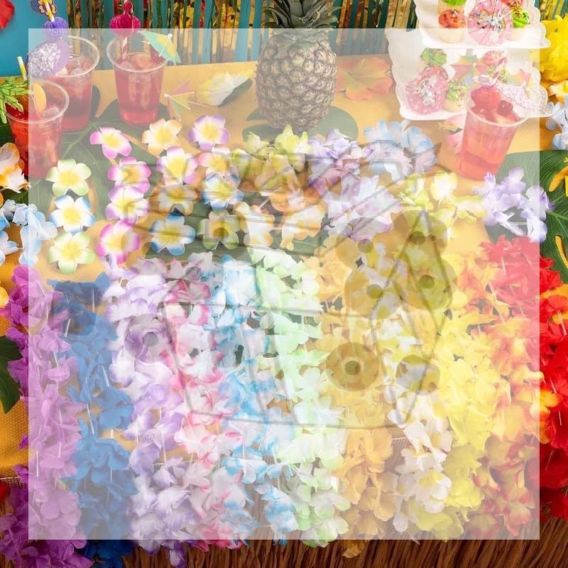 【CC】10 pezzi di collane con fiori hawaiani, ghirlande artificiali, decorazioni per feste in spiaggia, costumi fantasia, matrimoni, compleanni, cosplay