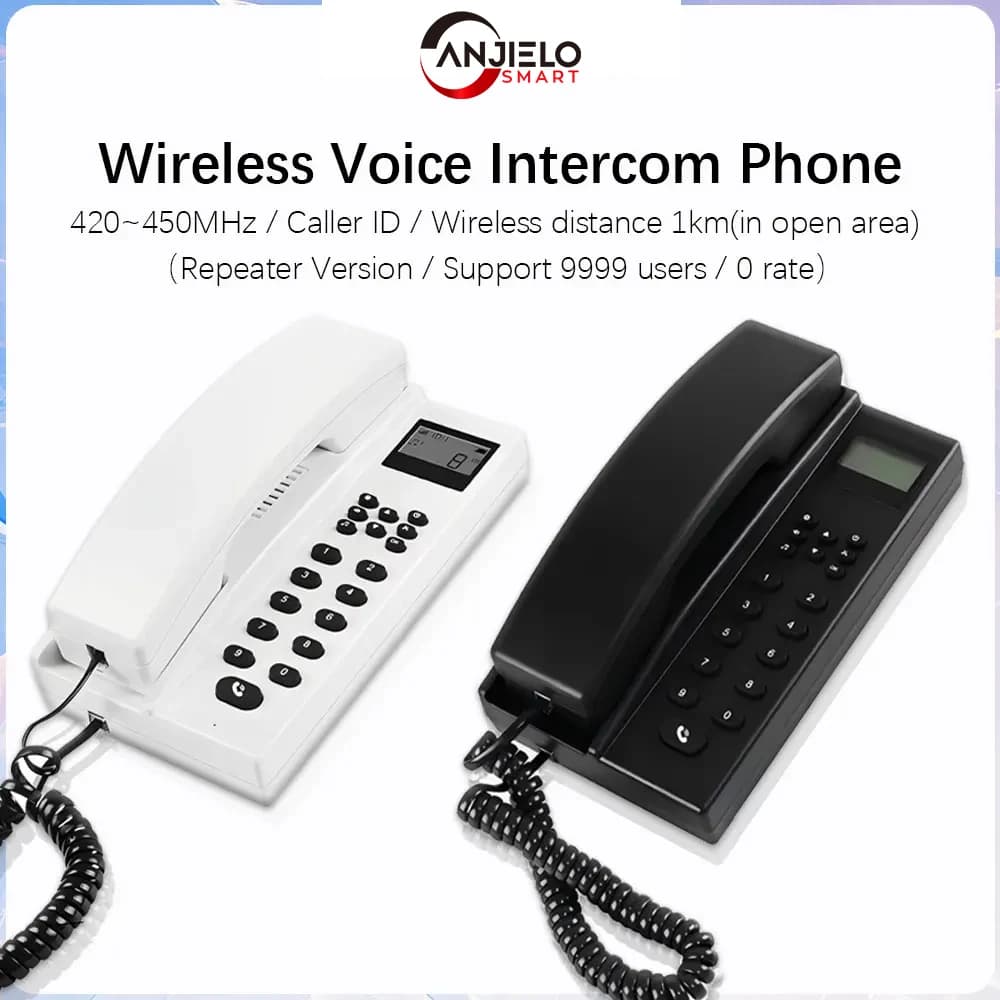 ANJIELO2.4GHz Citofono senza fili Magazzino Citofono vocale senza fili Appartamento Villa Walkie-talkie WirelessDooran TelefonoHome Office