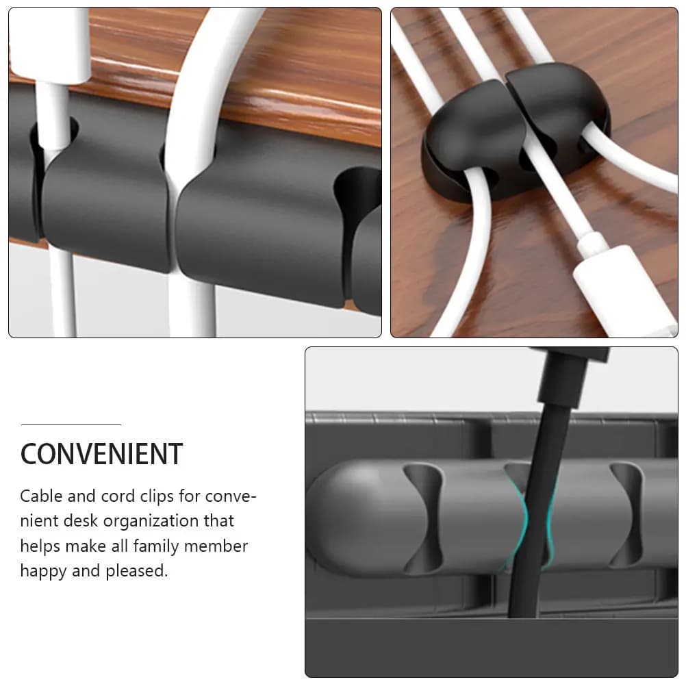 4 Pezzi Clip Organizzatori per Cavi in Silicone Multiuso per Casa e Ufficio, Supporto per Cavi da Scrivania, Gestione Cavi per Cuffie
