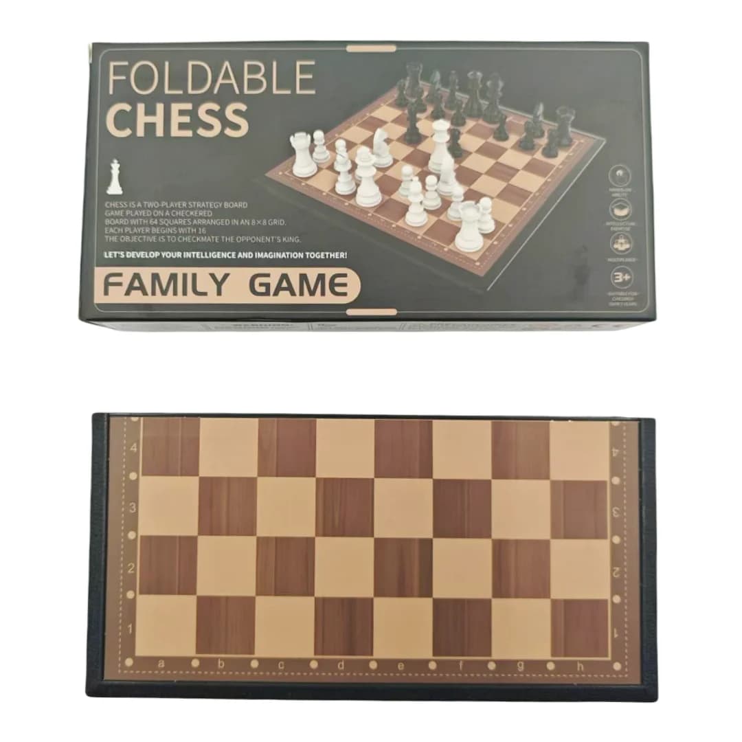 Set di scacchi pieghevole, gioco da tavolo strategico portatile per famiglie, gioco per riunioni familiari, regalo