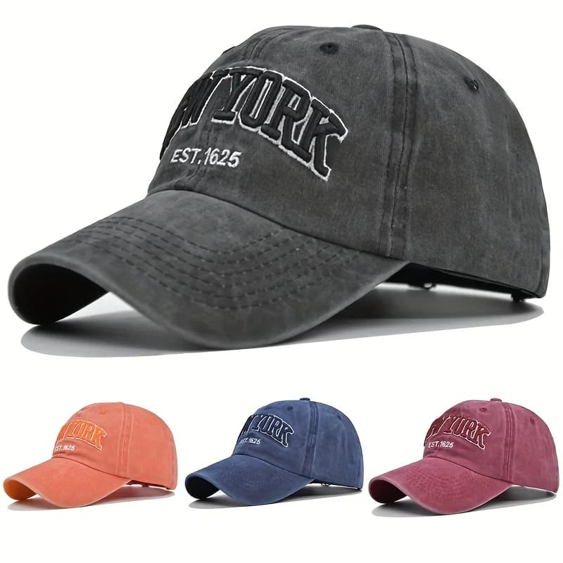 Letter New York Washed Cap for Men Women Gorras Snapback Caps Baseball Caps Casquette Dad Hat Outdoors Cap