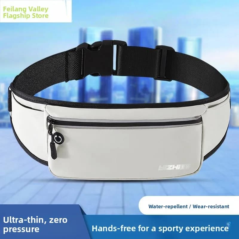 Sporty Lightweight Running Waist Bag for Men Fitness Belt Pouch Single Strap Zipper Closure Color Youth Fashion Accessory