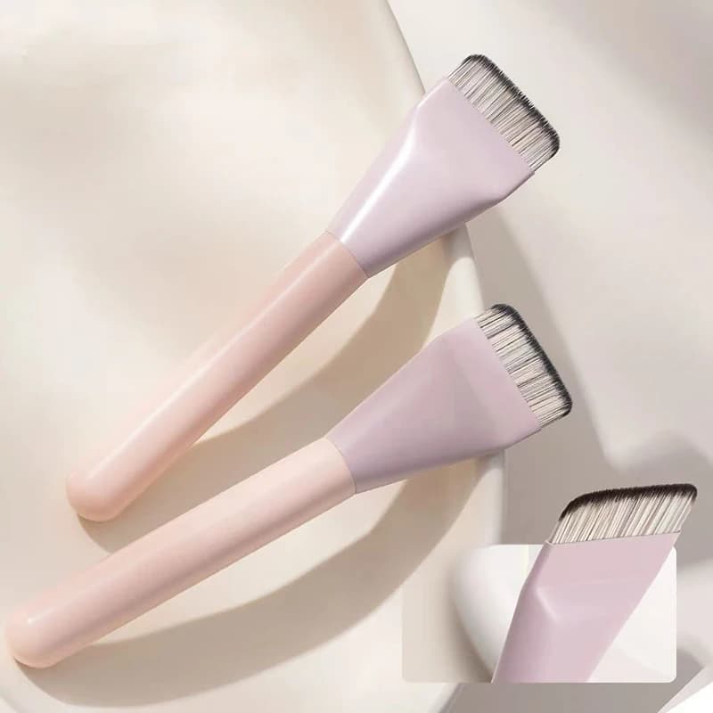 Pennello per fondotinta ultra sottile, leggero e sottile, pennello per contorni del viso, pennello piatto per contorni, pennelli per sfumare il fondotinta, pennelli per trucco in crema