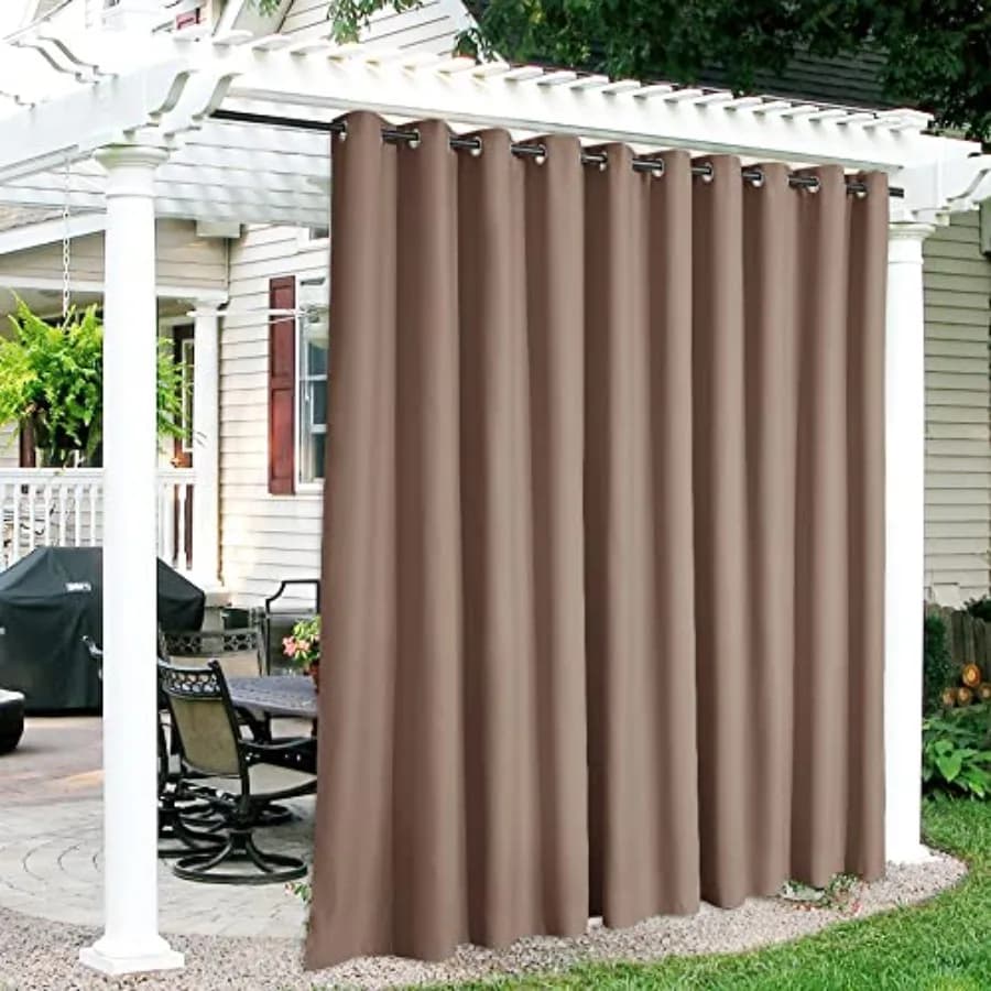 Waterproof Exterior Curtains - Extra Larghe Insulating Sun Curtains for Patio Doors, Vegetables, Beads, Larghe 50 cm x Lunghe 84 cm