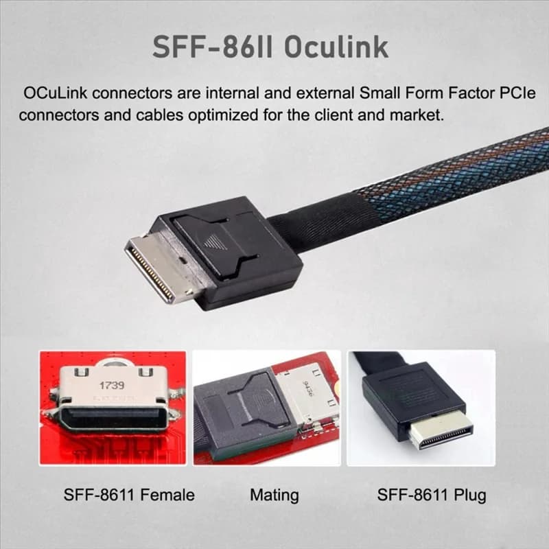 EMECE-PCI-E 4.0 M.2 M-Key a Oculink SFF-8611 SFF-8612 Adattatore host per 2024 Thinkbook 14+ AMD8845 Scheda grafica esterna e SSD