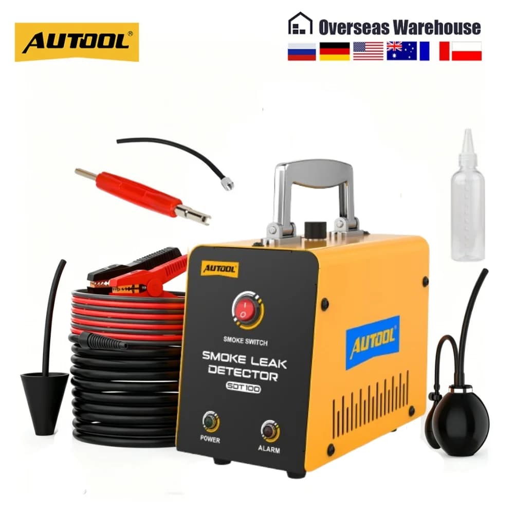 AUTOOL Smoke Leak Detector Locator EVAP Fuel Leak Detectors Car Smoke Machine Leak Detector Car Pipe Leakage Testerfor 12V All Vehicles SDT100