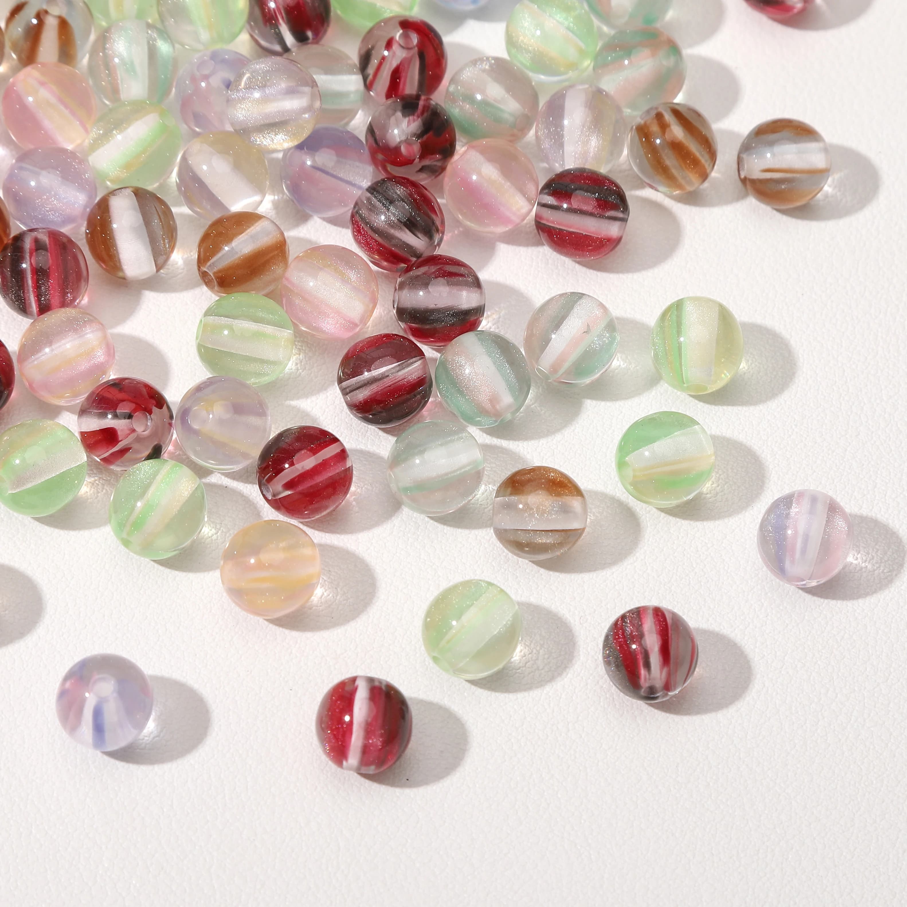 8mm 100Pcs Colorful Round Resin Loose Spacer Beads for Jewelry Making DIY Bracelet Necklace Earrings Handmade Craft Materials