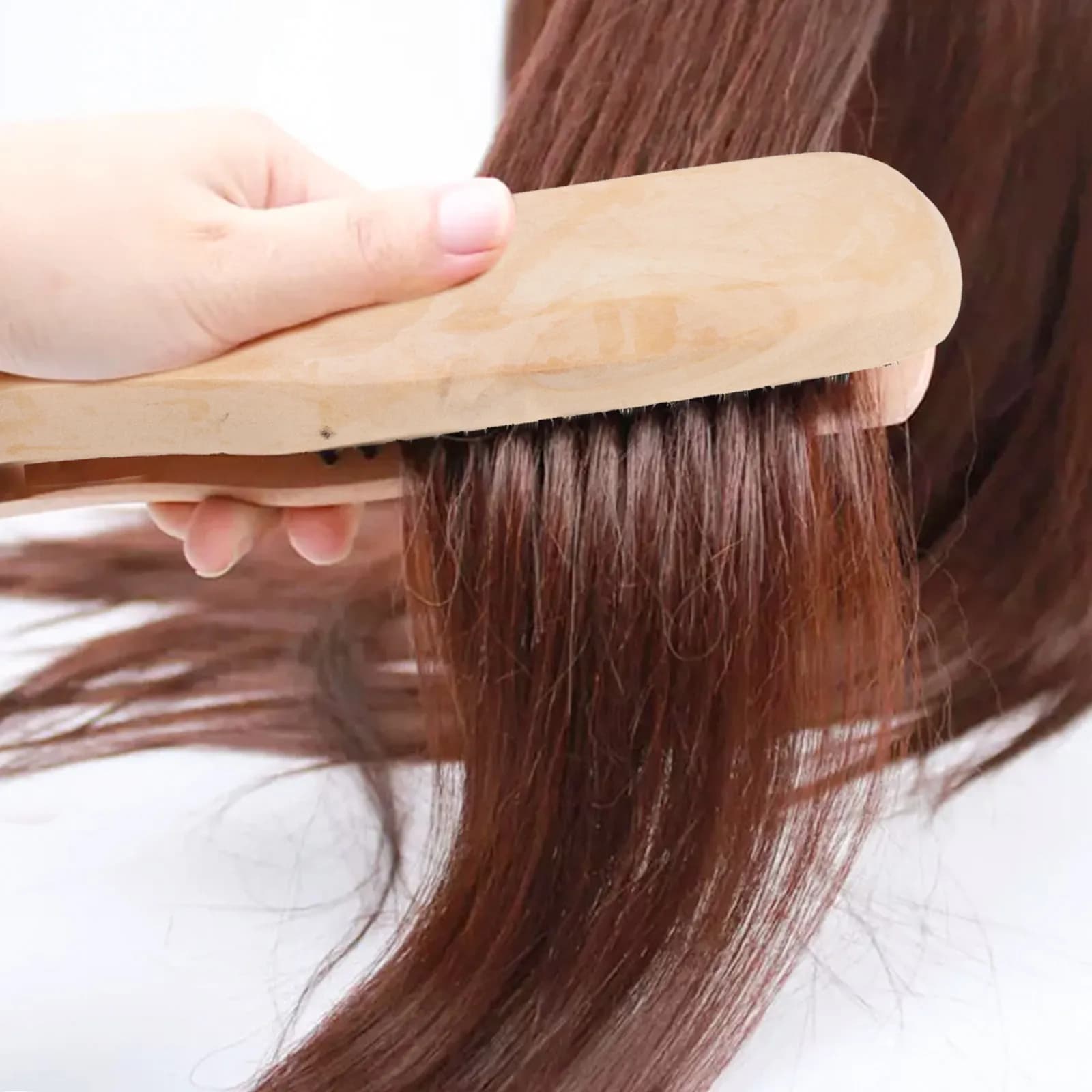 Set di 2 Spazzole Lisciante per Capelli con Manico in Legno, Pettine a V Antistatico per Styling Rapido, Strumento Professionale per Casa e Salone