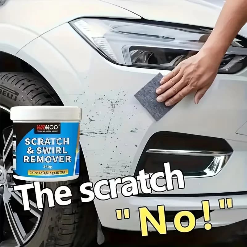 Kit Rimozione Graffi Auto 250g, Cera Riparatrice WRMOO per Segni Circolari e Vernice, Ripristina la Lucentezza della Vernice Auto e Rimuove i Graffi Leggeri