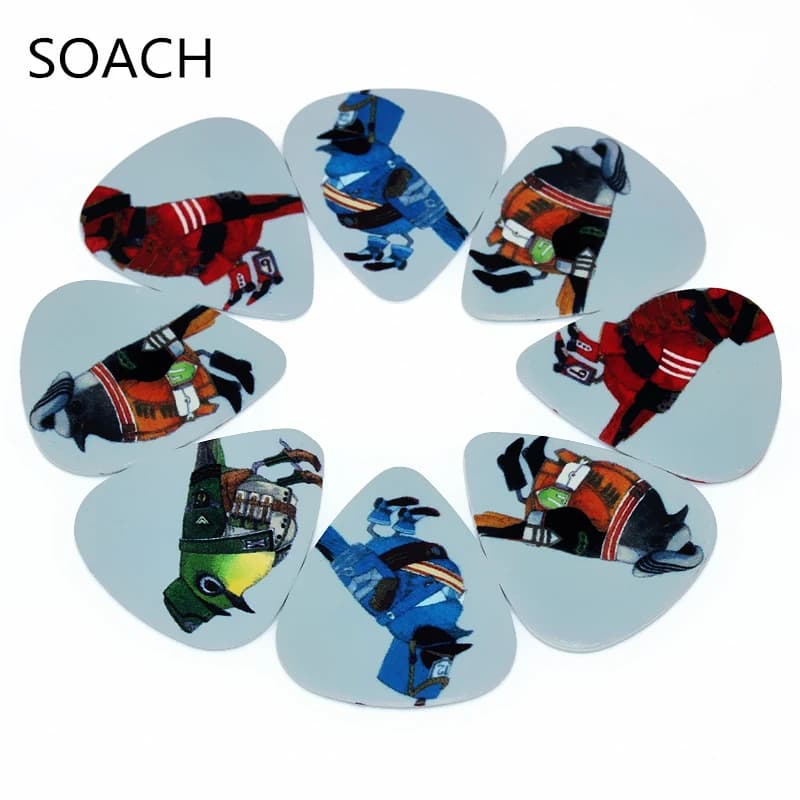 SOACH New 10Pcs Guitar Picks 0.46/0.71/1.0mm Thickness Bird Soldier Guitar Accessories Guitar Pick for Ukulele Guitar Paddles