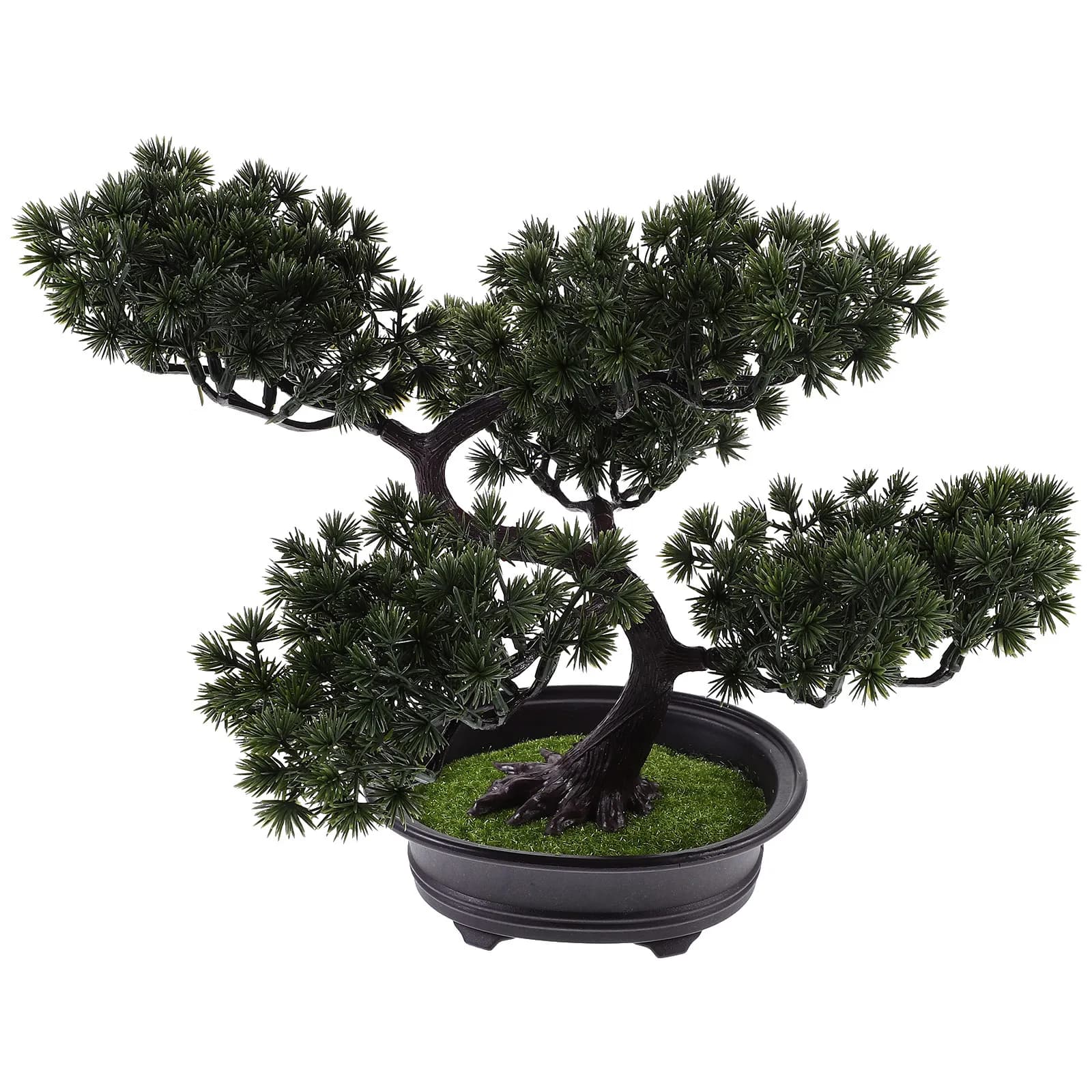Artificial Pine Bonsai, Plastic Realistic Vase Plant, Small Fin Plant for Home Decoration, Office, Bedroom, Desk