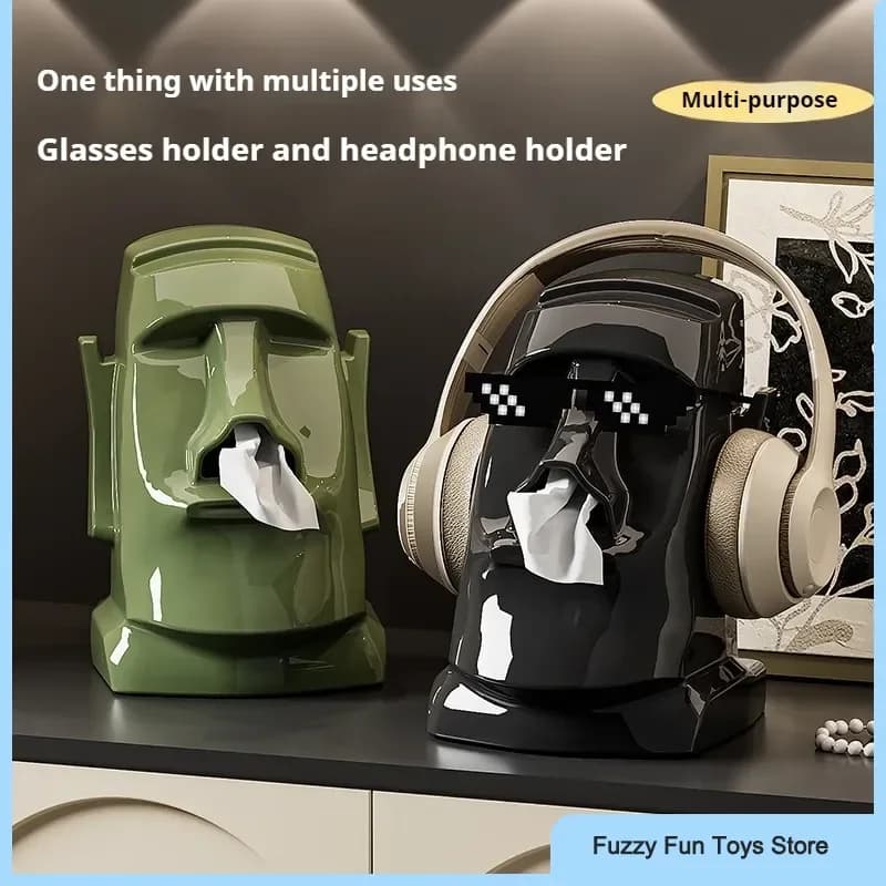 Creative Home Handkerchief Box Stone figurine Headphones Room Bedroom Decorative Item for Desktop Towel Box Sunglasses