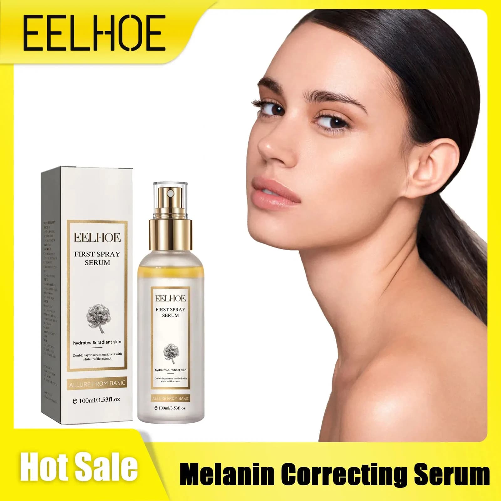 EELHOE Siero correttore alla melanina Dissolvenza Macchia scura Lentiggine Melasma Rimozione Sbiancamento Idratare Anti invecchiamento Tartufo bianco Primo spray