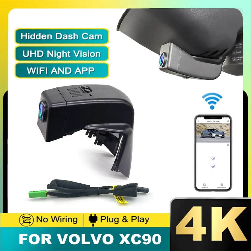 Telecamera da cruscotto anteriore e posteriore Plug and Play con WIFI, dispositivo di registrazione DVR per auto, per Volvo XC90 2015 2016 2017 2018 2019 2020 2021 2022