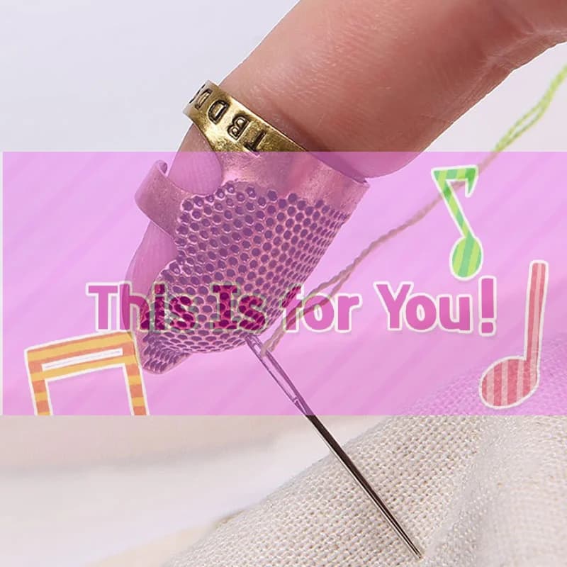【HMA】Sewing Thimble Finger Protector Ring Hardworking Needle Metal Brass Thimble