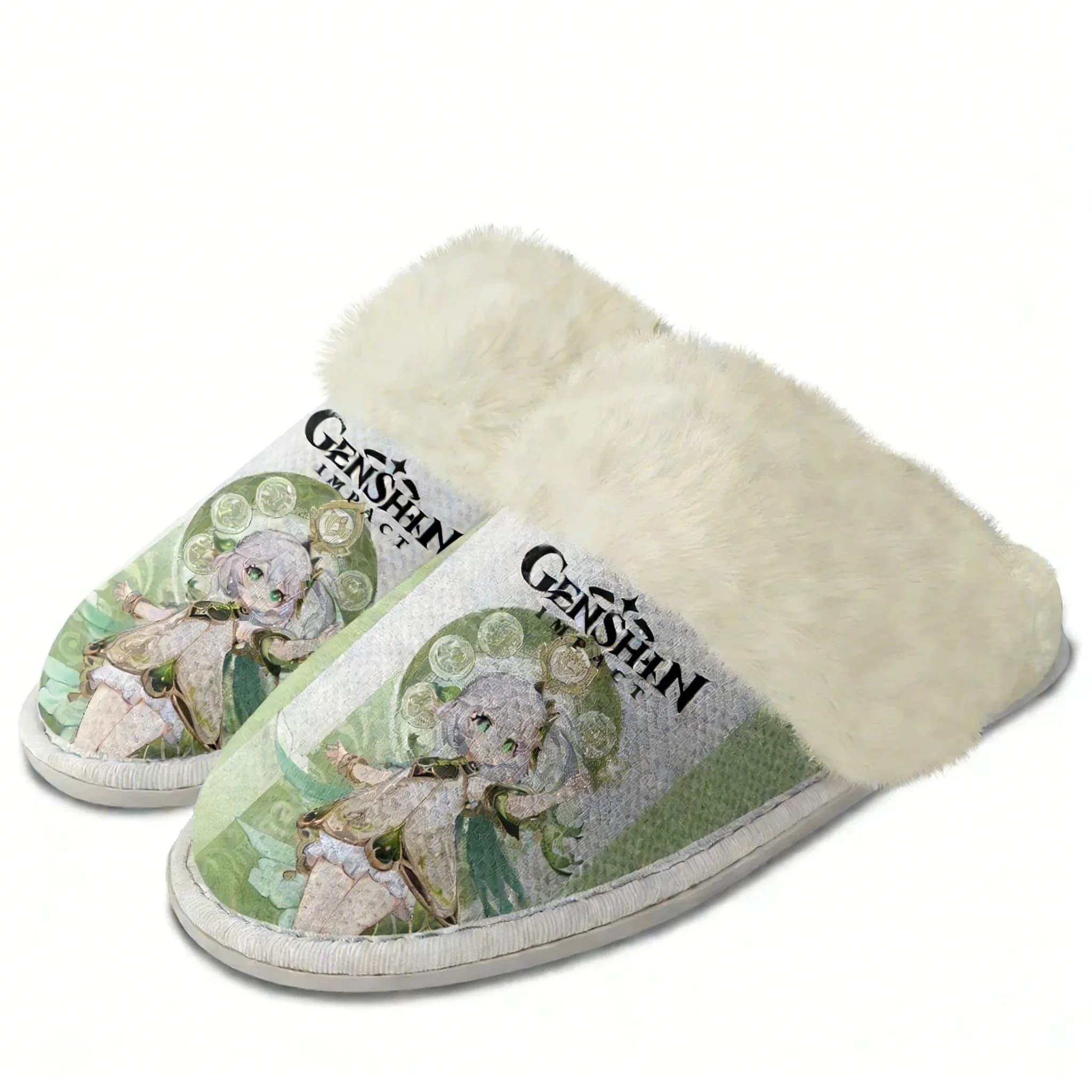 Pantofole in Peluche Genshin Nahida, Scarpe Calde per Uomo e Donna, Pantofole in Cotone per Casa, Pantofole Termiche Personalizzate per Camera da Letto