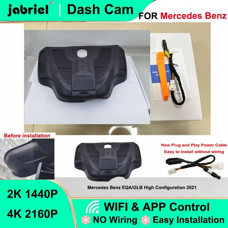 Jabriel for Mercedes Benz EQA/GLB High Configuration 2021 Dash Cam Front and Rear DVR 2K 4K Wifi Plug and Play Video Recorder
