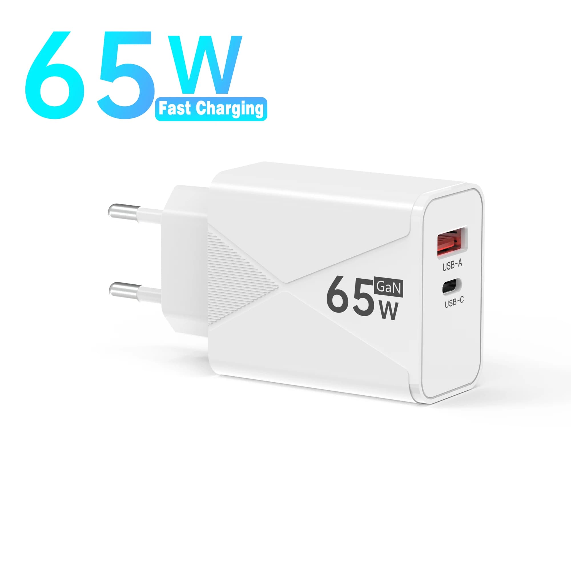 Caricabatterie USB-C da 65W con Ricarica Rapida PD Quick Charge 3.0, Adattatore da Muro per iPhone, Xiaomi, POCO, Samsung, Oneplus, Ricarica Portatile per Telefoni