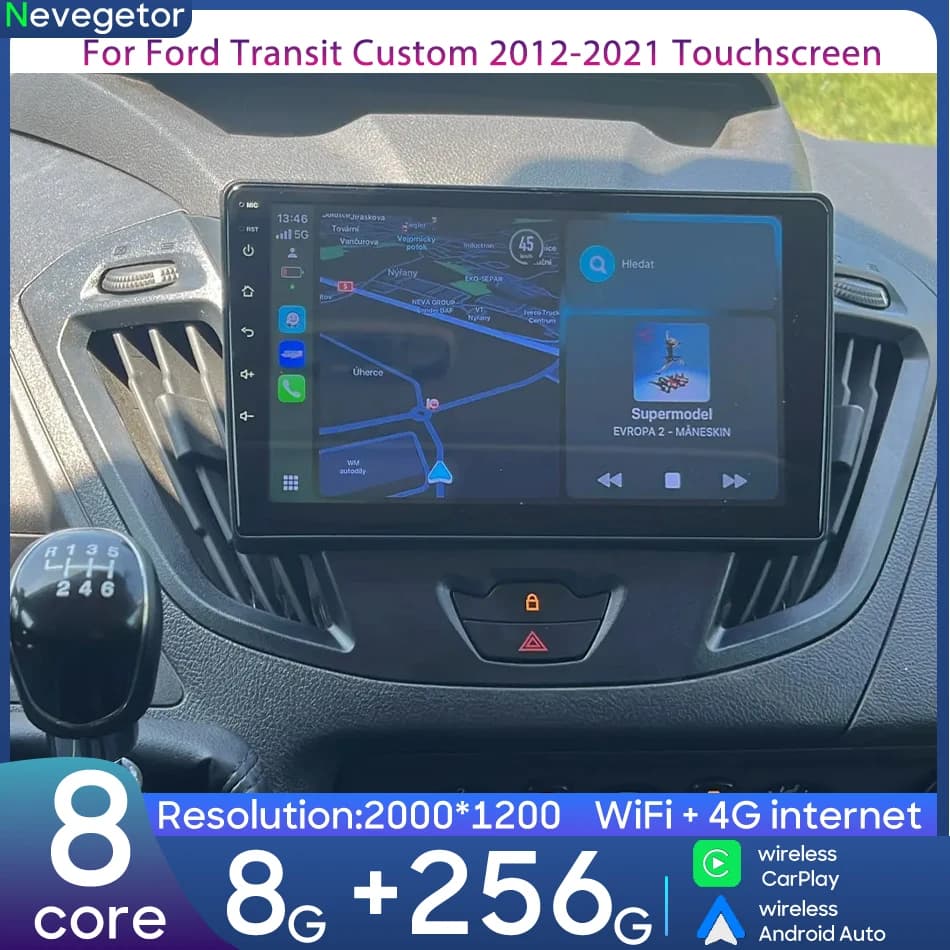 For Ford Transit Custom 2012-2021 Touchscreen Car Multimedia Radio Navigation stereo Wieless CarPlay GPS Android Auto