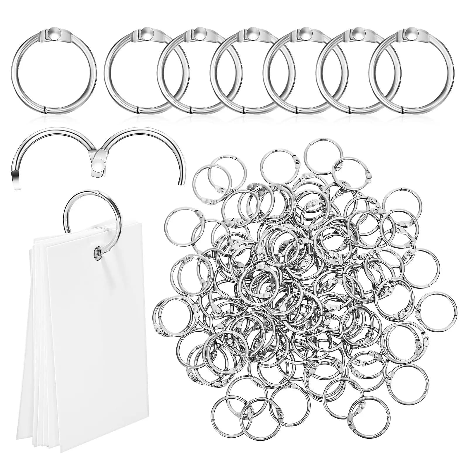 120 Pezzi Anelli Metallici per Rilegatura, Robusti e Resistenti alla Deformazione, per Flashcard, Chiavi, Quaderni, Agende, Scrapbook e Fai-da-Te