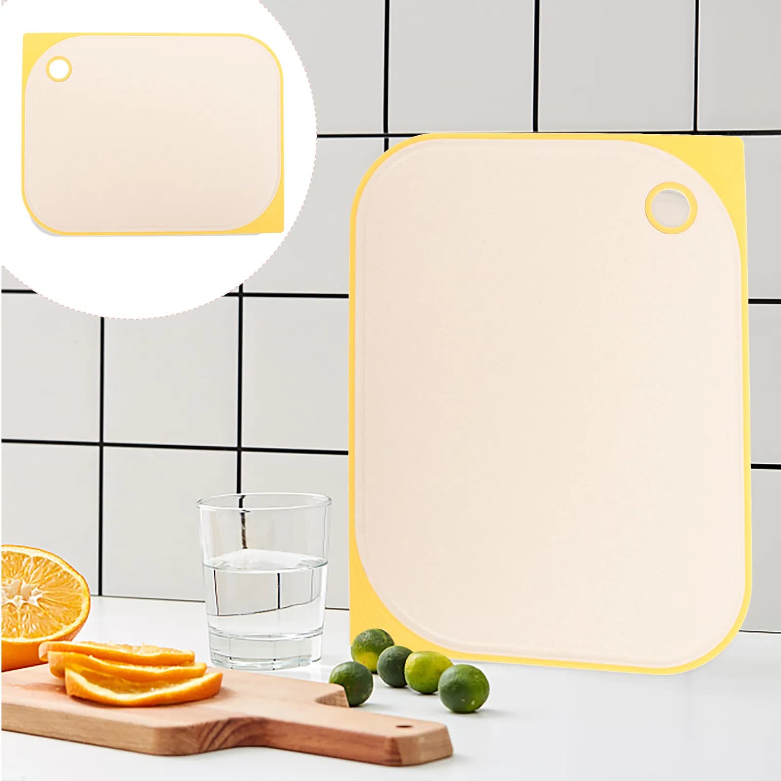 Tagliere Portatile in Plastica Riutilizzabile Antiscivolo Compatto per Cucina, Campeggio, Frutta, Carne e Preparazione Alimenti
