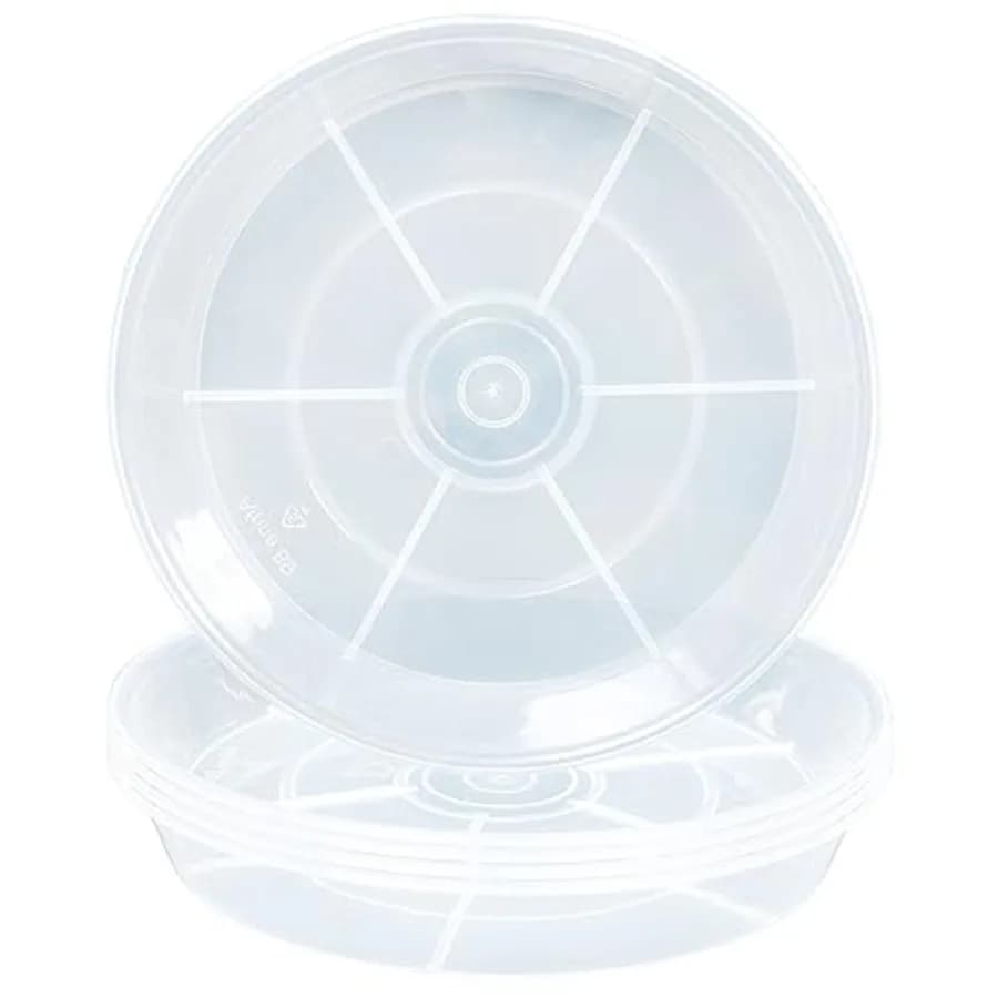6 Pack 6 inch Plant Saucer Drip Tray, 4 5 6 8 9 10 12 14 16 18 inch, Heavy Sturdy Plastic Planter Flower Pot Saucers for Indoor
