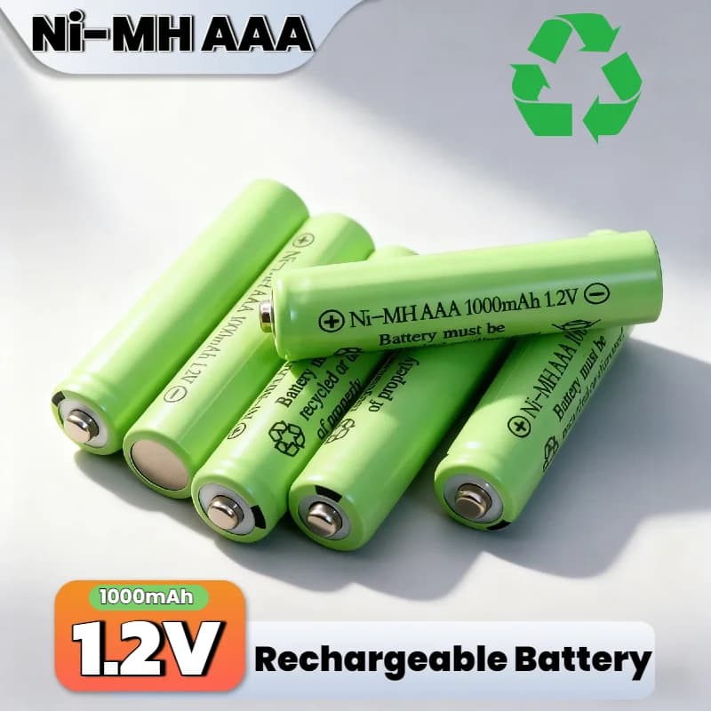 Rechargeable AAA Batteries 1.2V 1000mAh NI-MH, Long Lasting for Remote Control Car, RC Toy, Solar Light, Mouse, Electronic Toys