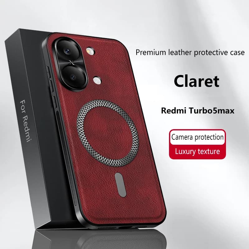 Custodia in pelle PU con ricarica wireless per Redmi Turbo 5 Max, cover posteriore magnetica antiurto per POCO X8 Pro X8PRO Max Bumper
