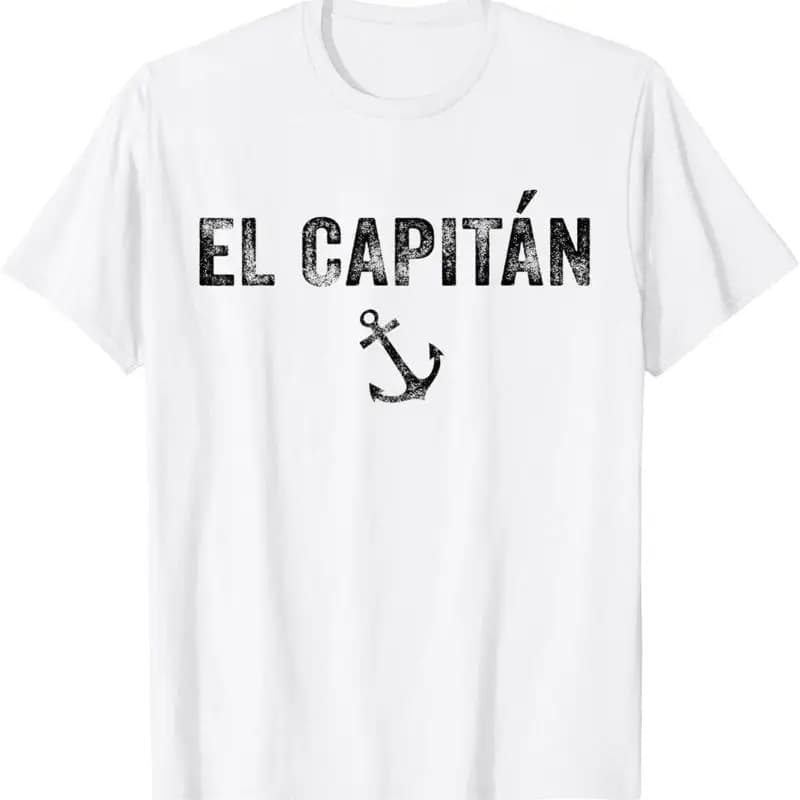 Maglietta vintage divertente El Capitan Captain Anchor Boat Sailing