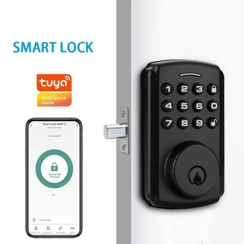 Tuya Tastiera digitale Smart Lock Chiave meccanica Catenaccio automatico Passcode Serratura per cancello senza chiave Ble Wifi Serrature elettroniche per porta di casa