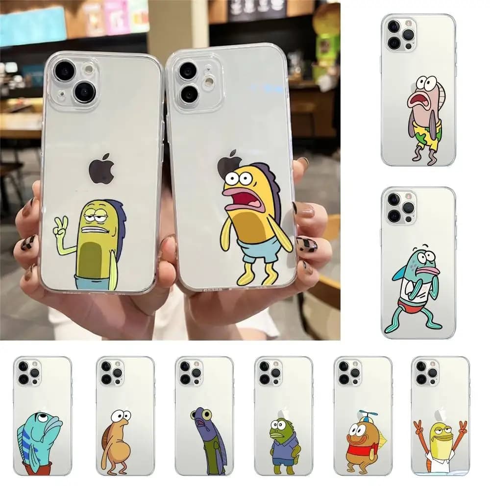Cover Trasparente B-Bikini Bottoms Locals per iPhone 17 16 15 11 13 14 Pro Max 7 8 Plus X Xr Xs Max Se2020 12mini