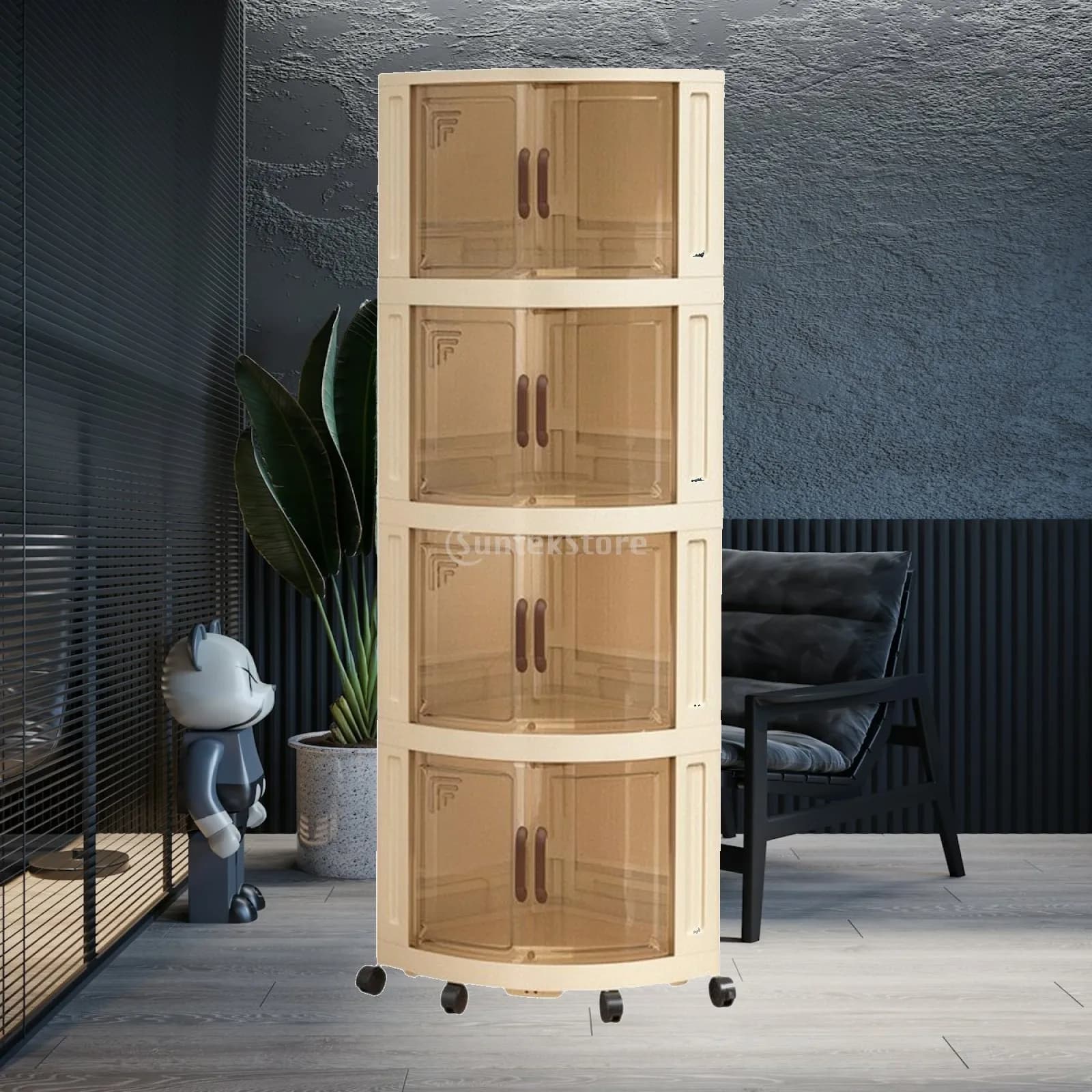 Triangle Rolling Storage Cart with Wheels Multipurpose Utility Organizer Shelf for Kitchen Bathroom Nursery