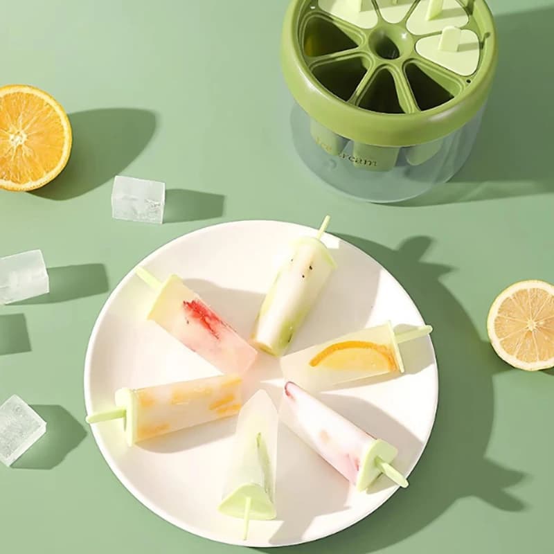 Stampo per gelato a 8 fori Stampo per gelato fai da te Stampo per ghiaccioli per bambini Vassoio per ghiaccio in plastica riempito per alimenti Stampo per ghiaccioli Frullato di frutta