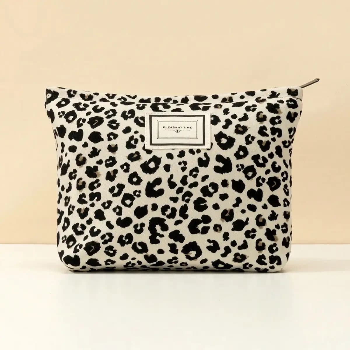 Makeup Bag Leopard Cosmetic Bag for Women Pink，Ins Style Make up bag White Large Capacity Simple Makeup Bags Green Pencil Case D