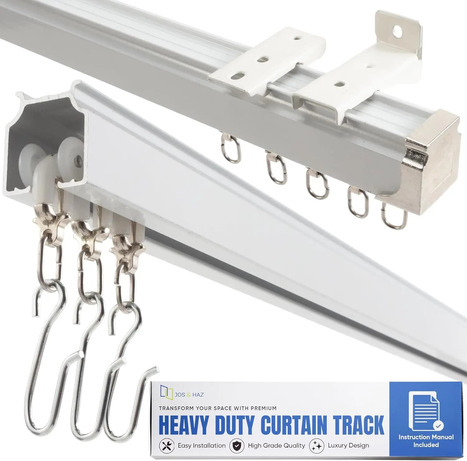 Set of Premium Curtain Binaries Resistent for Fixing and Wall Mounting, 3ft-13ft / 4 Meters, for Living Room, Bedroom, Office