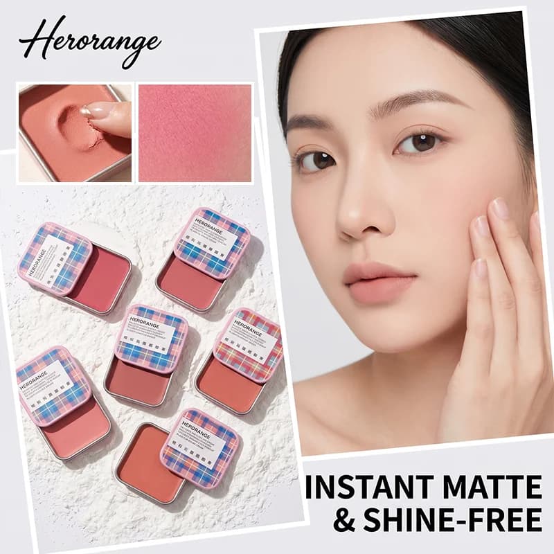 Herorange Multi-Purpose Cream Blush Pigmented Lovely Color Can Be Used as Eyeshadow Lip Tint All-In-One Makeup