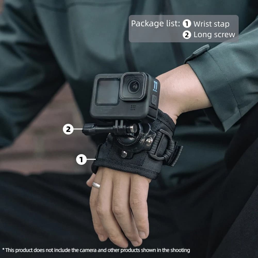 360° Swivel Palm Strap Mount Wrist Hand Strap for GoPro Hero 13 12 11 Insta360 DJI Osmo Action 6/5/4 Sport Camera Accessories
