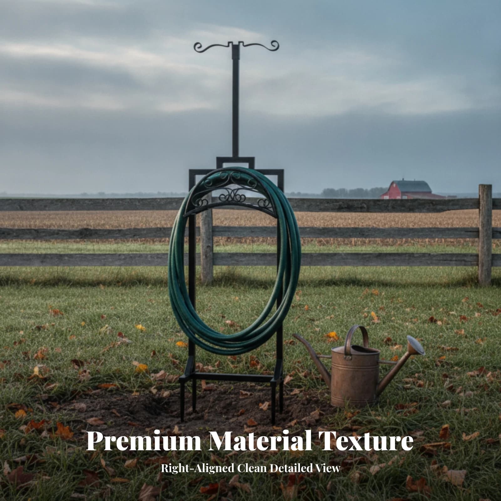 Rust-Resistant Freestanding Hose Holder Yard Organizer Stable Base Pointed Stakes Garden Hose Holder with Spikes for Lawn, Patio
