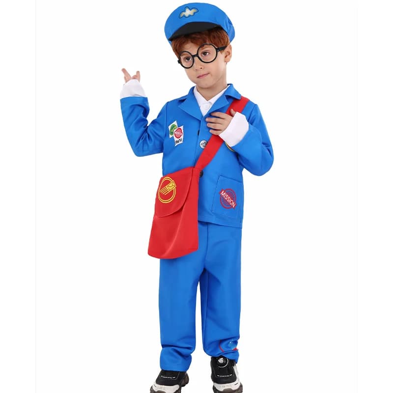 Bambino Costante Halloween Fancy Dress Up World Book Day Mail Carrier Outfit Postman Pat Pieter Post Boy Costume