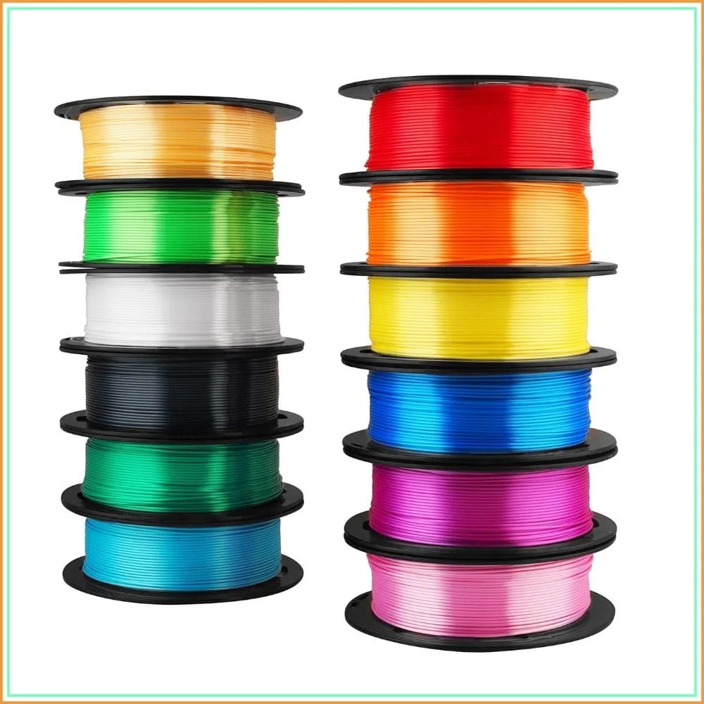 12 in 1 Silk PLA Filament Bundle, 1.75mm, 500g/Spool, 12 Spools, 6kg Total with Glue Stick