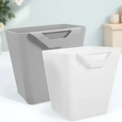 2 Pezzi Cestini Portaoggetti Sospesi, Piccoli Contenitori in Plastica per Carrelli, Bidoni per Rifiuti, Contenitori Compatti per Casa o Ufficio