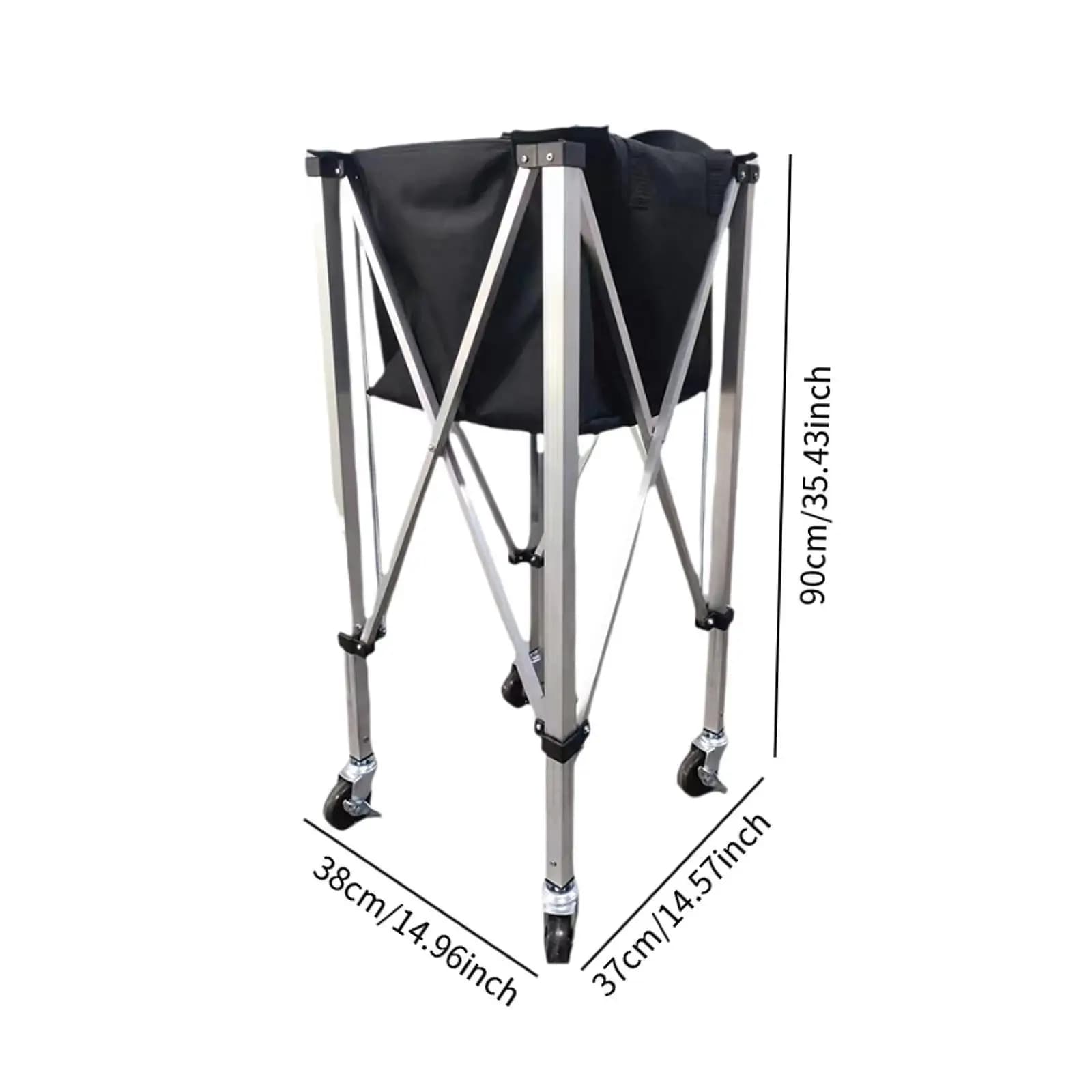 Carrello Raccoglipalline da Tennis con Ruote, Leggero e con Cesto in Rete Rimovibile per l'Insegnamento e gli Accessori del Tennis