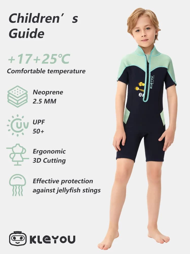 Muta Subacquea da Uomo 2.5MM in Neoprene a Manica Corta per Sport Acquatici, Immersioni, Pesca Subacquea, Snorkeling e Spiaggia