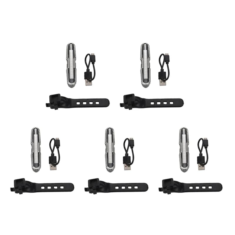 Fanale posteriore per bici a LED 5X Rosso e blu Luce di emergenza multiuso super luminosa ricaricabile tramite USB