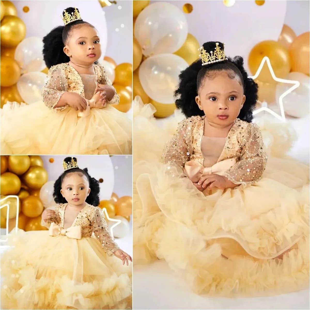Bellissimo abito da ragazza di fiori per matrimonio, maniche lunghe, paillettes, tulle, a strati, per bambini, festa di compleanno, prima comunione, abito da ballo personalizzato